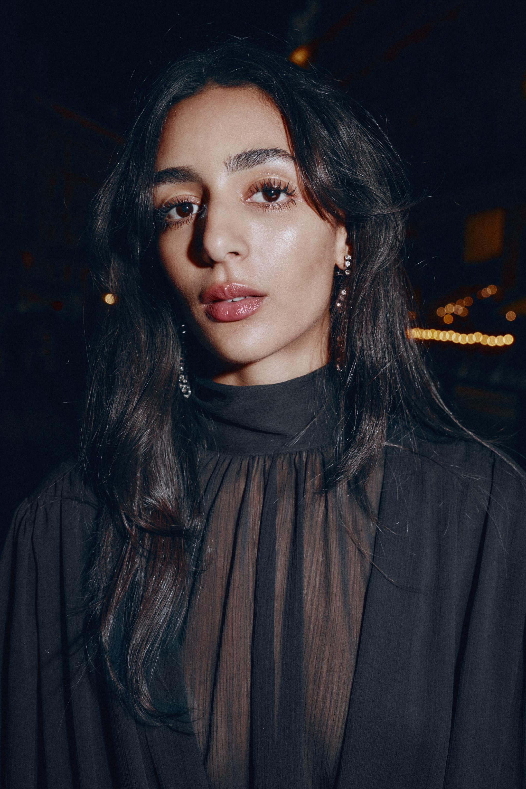 SEMI-SHEER DRAPED BALLOON SHIRT